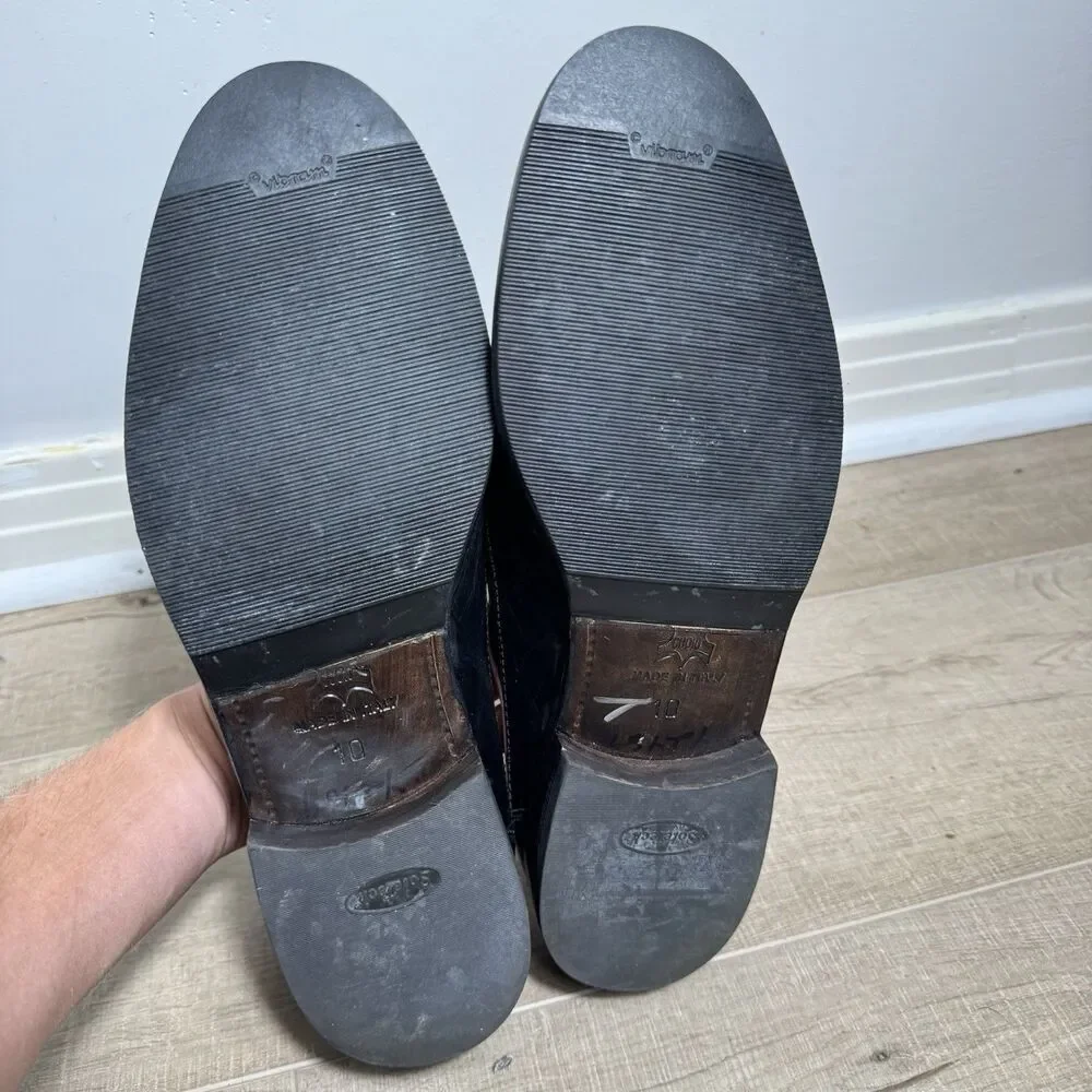 NICE Mezlan Men’s 10 Italy Made Venetian Loafers Black Luxury Dress Shoes Casual